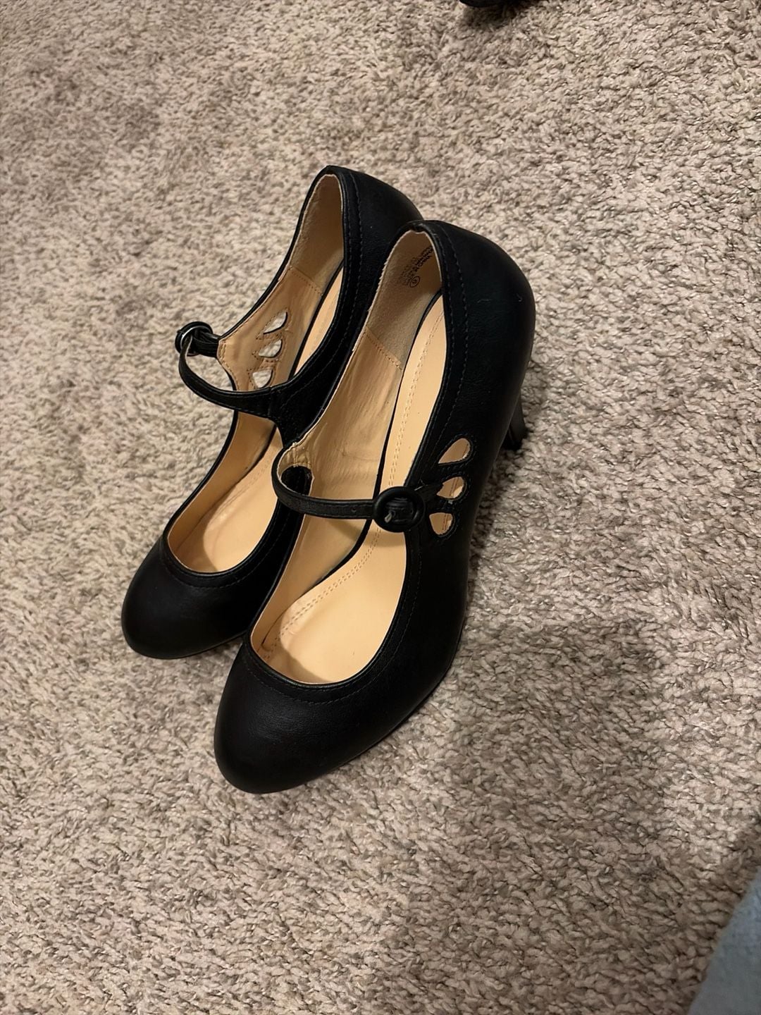 Chase + Chloe Kimmy-22 Black Mary Jane Mid-Heel Pumps 5
