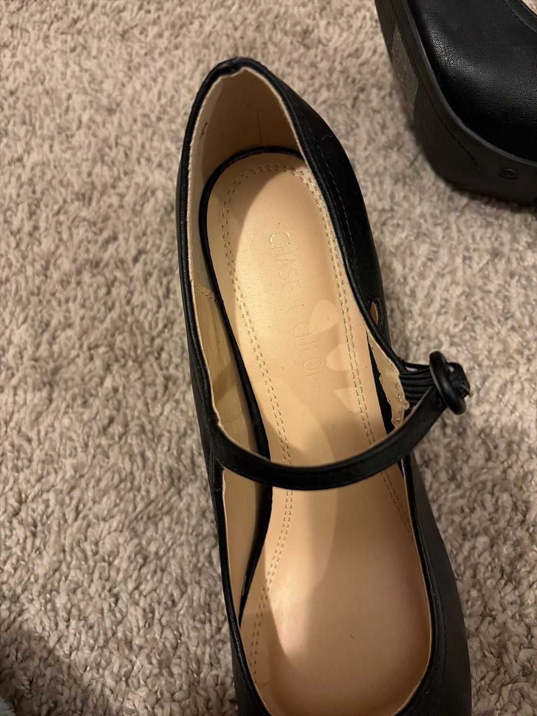 Chase + Chloe Kimmy-22 Black Mary Jane Mid-Heel Pumps 7