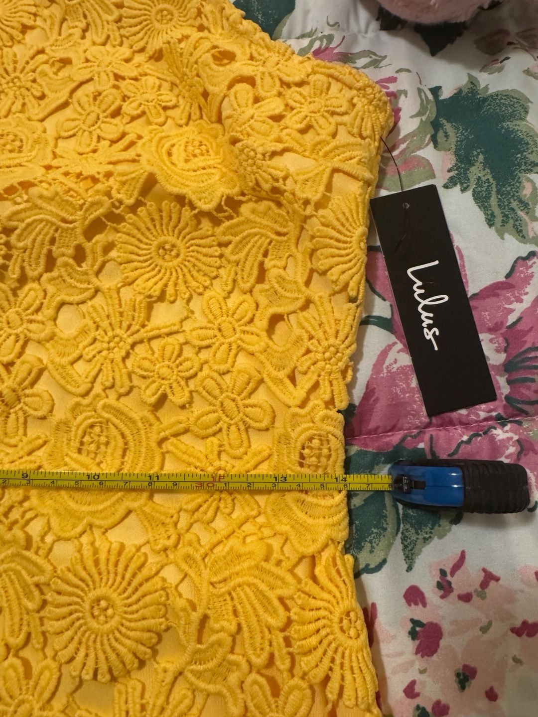 Lulus Yellow Crochet Lace Halter Bodycon Mini Dress 6