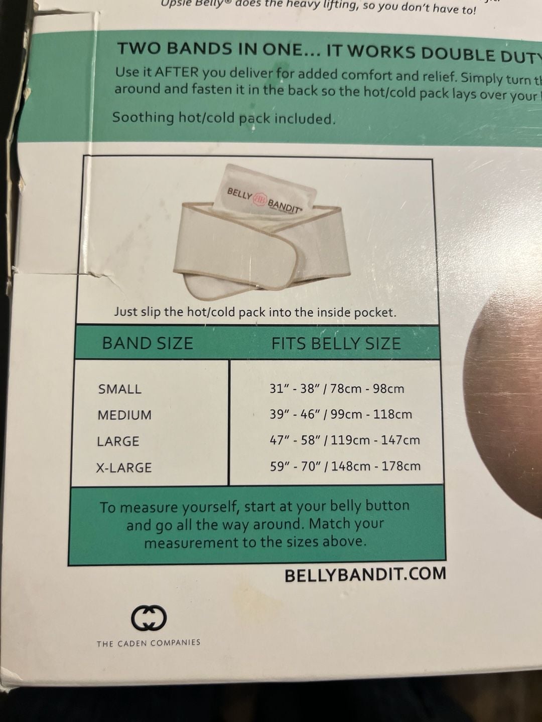 Belly Bandit Upsie Belly Support Band with Hot/Cold Pack - Nude Size Medium 6