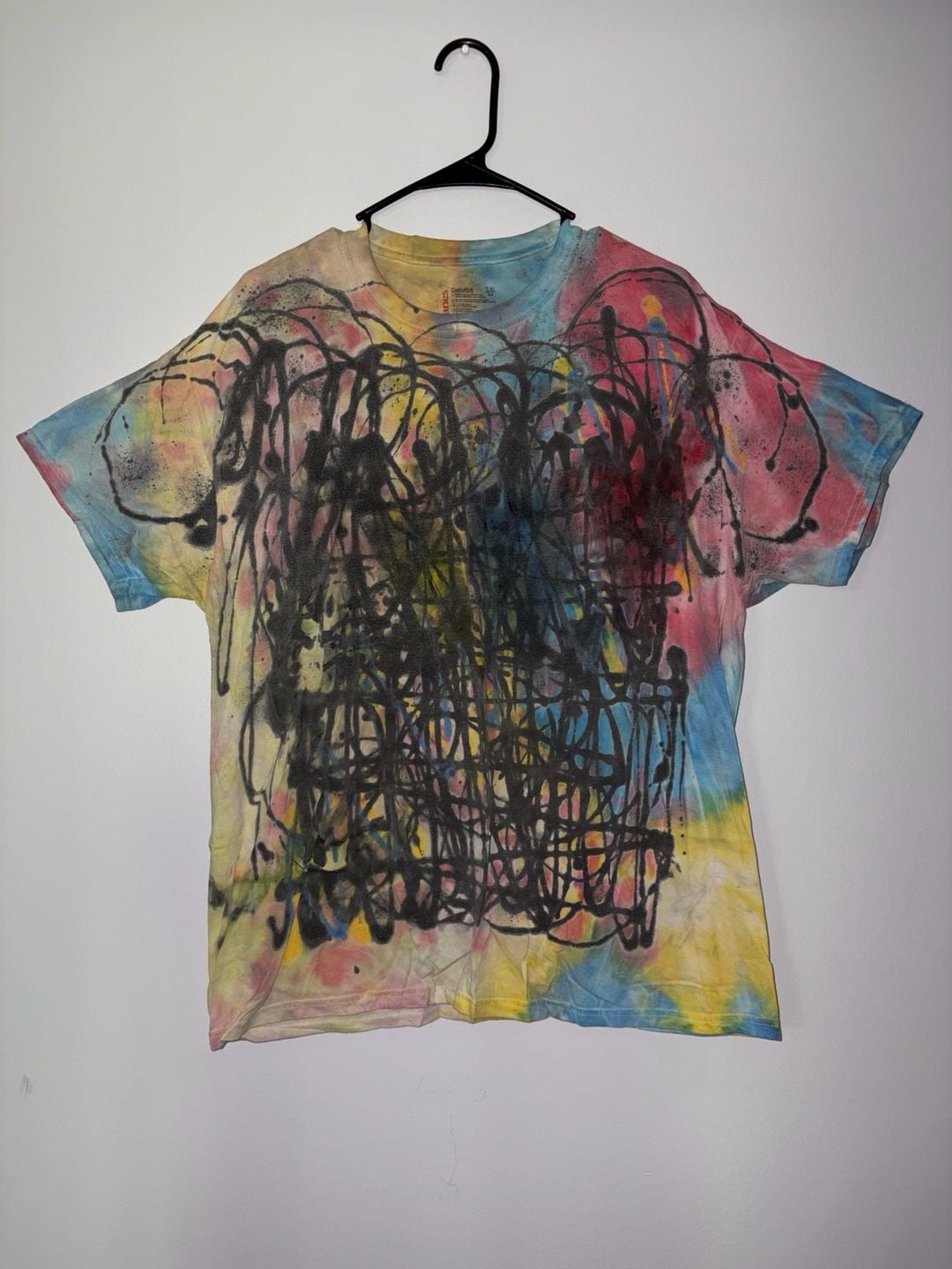 Hanes ComfortSoft Custom Tie Dye Abstract Graffit Art T-Shirt XL 2