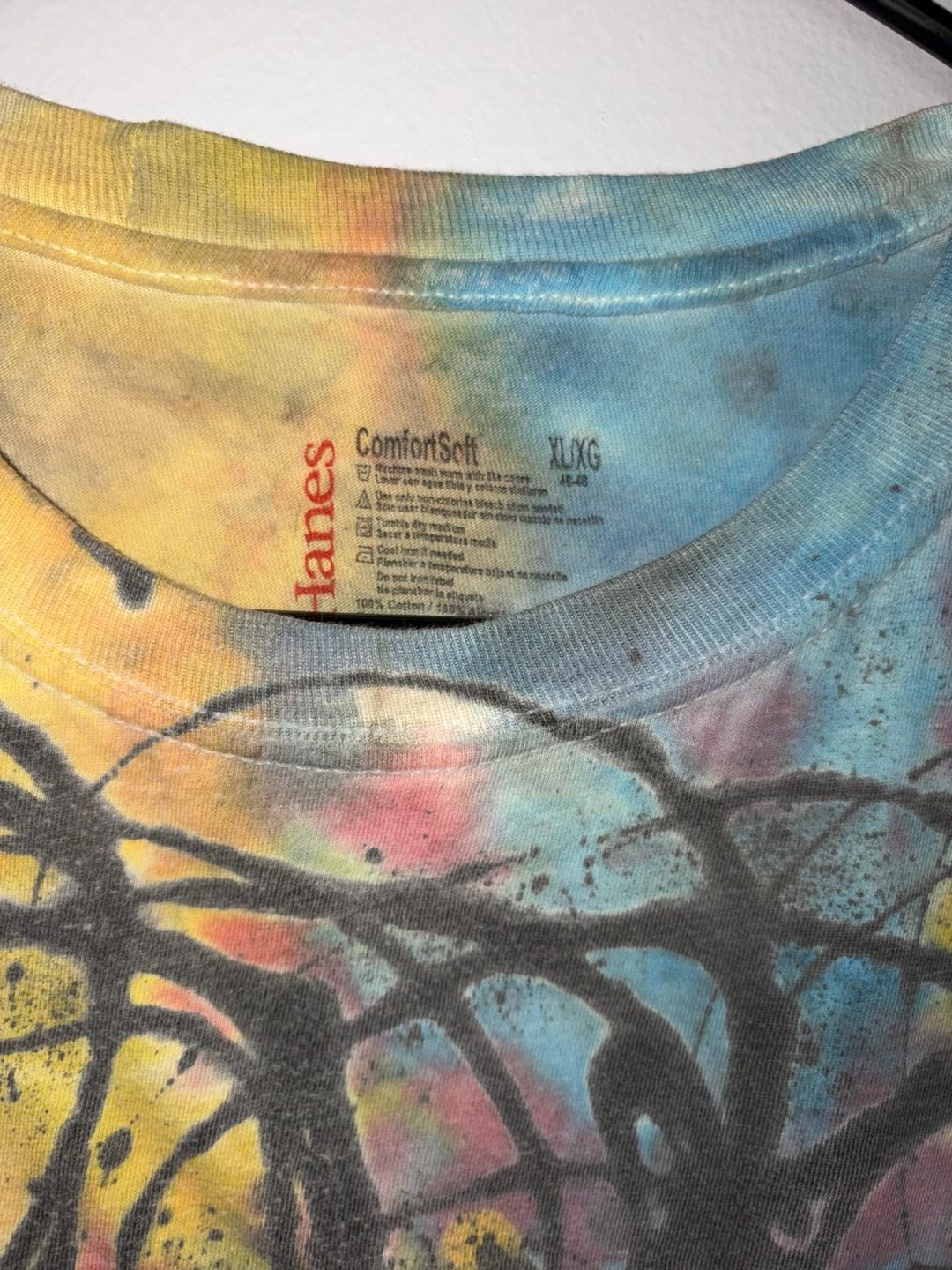 Hanes ComfortSoft Custom Tie Dye Abstract Graffit Art T-Shirt XL 4
