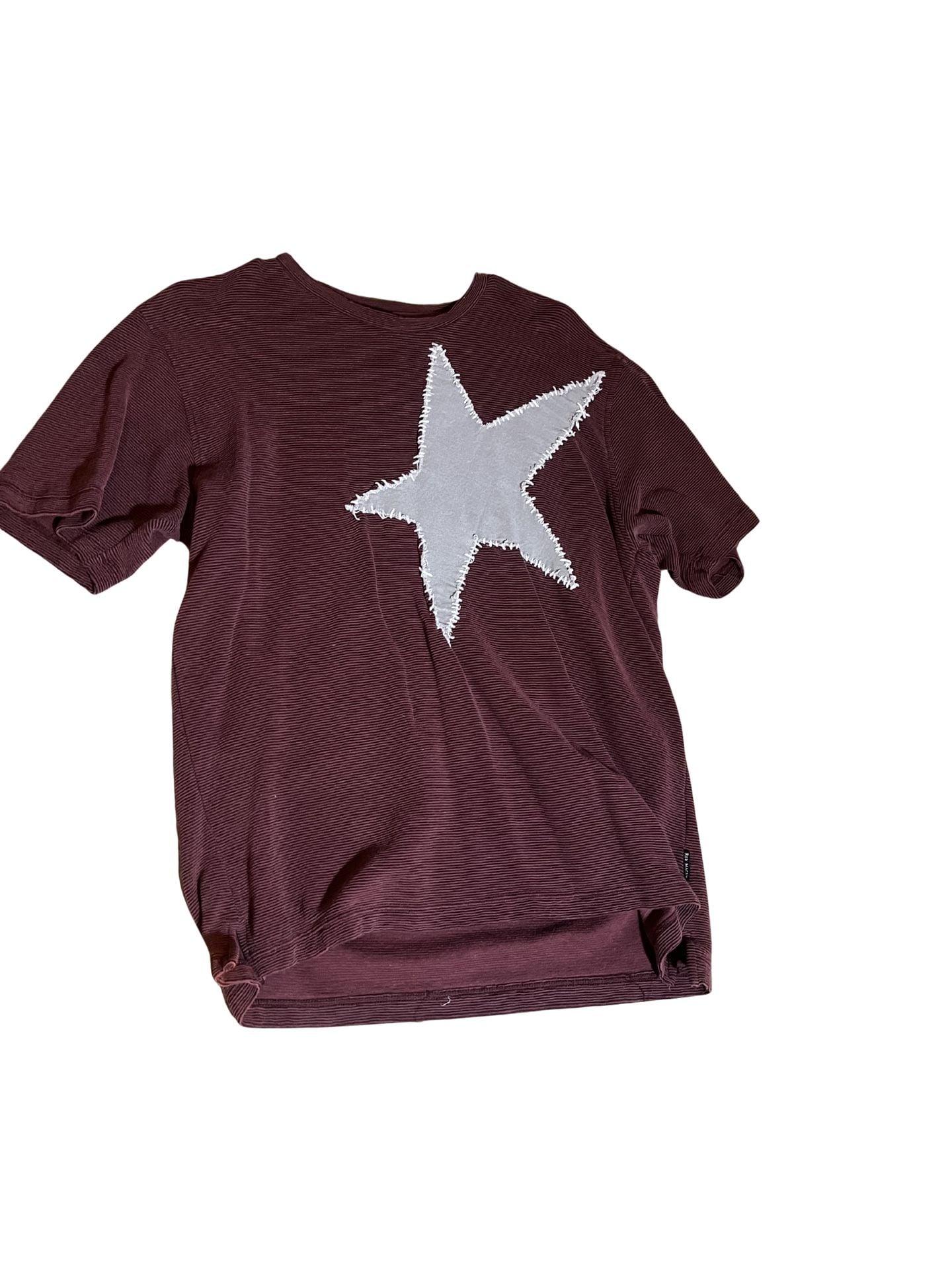 Handmadw Striped Patch Star T-Shirt 1