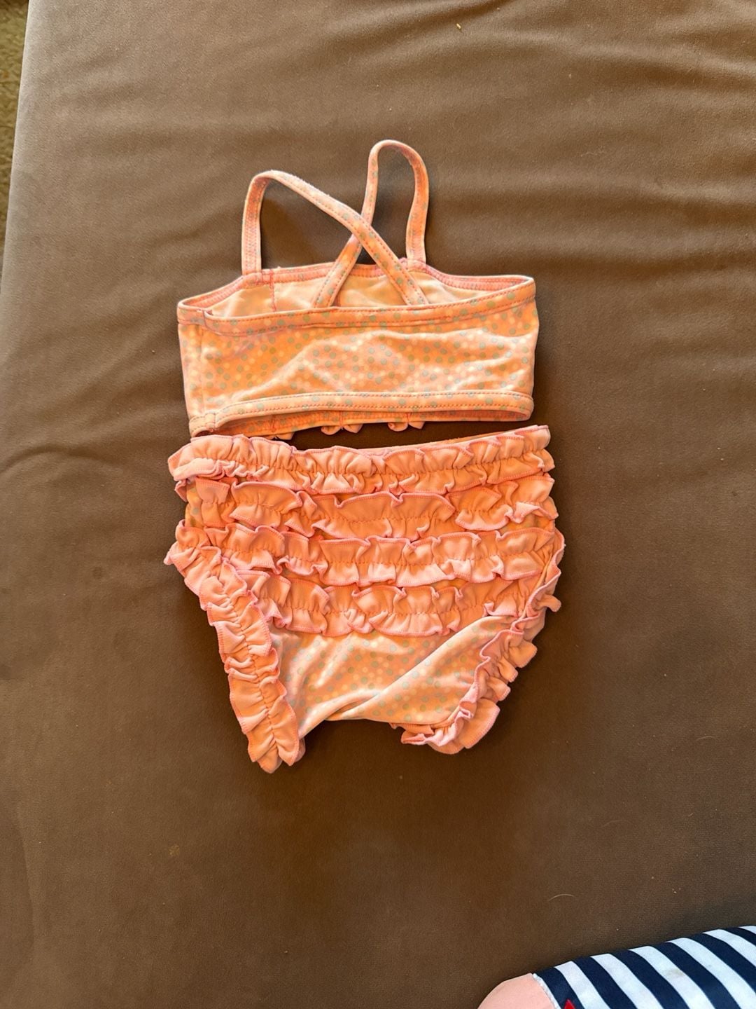 baby Gap Infant Pink Polka Dot Ruffle Bikini Swimsuit Set 2