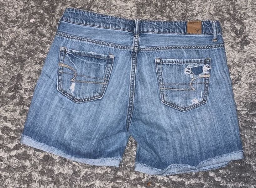American Eagle Distressed Midi Denim Shorts 5
