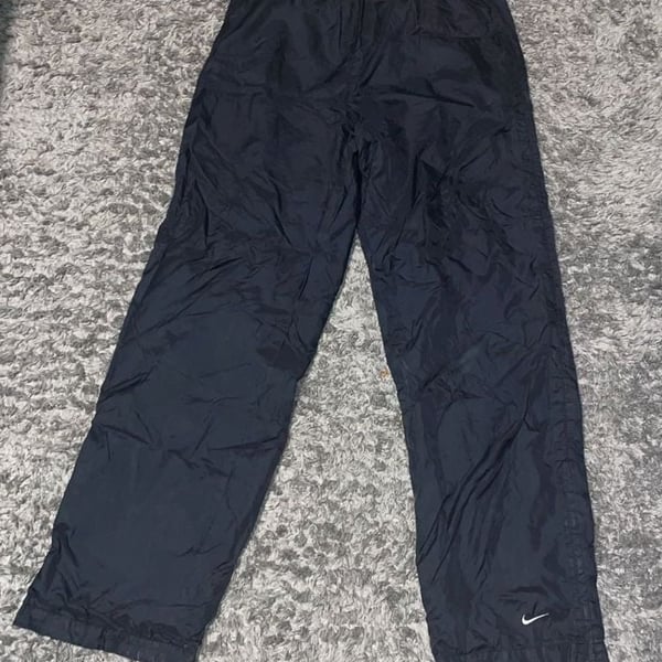 Nike Vintage Jersey Lined Track Pants Black Ankle Zip