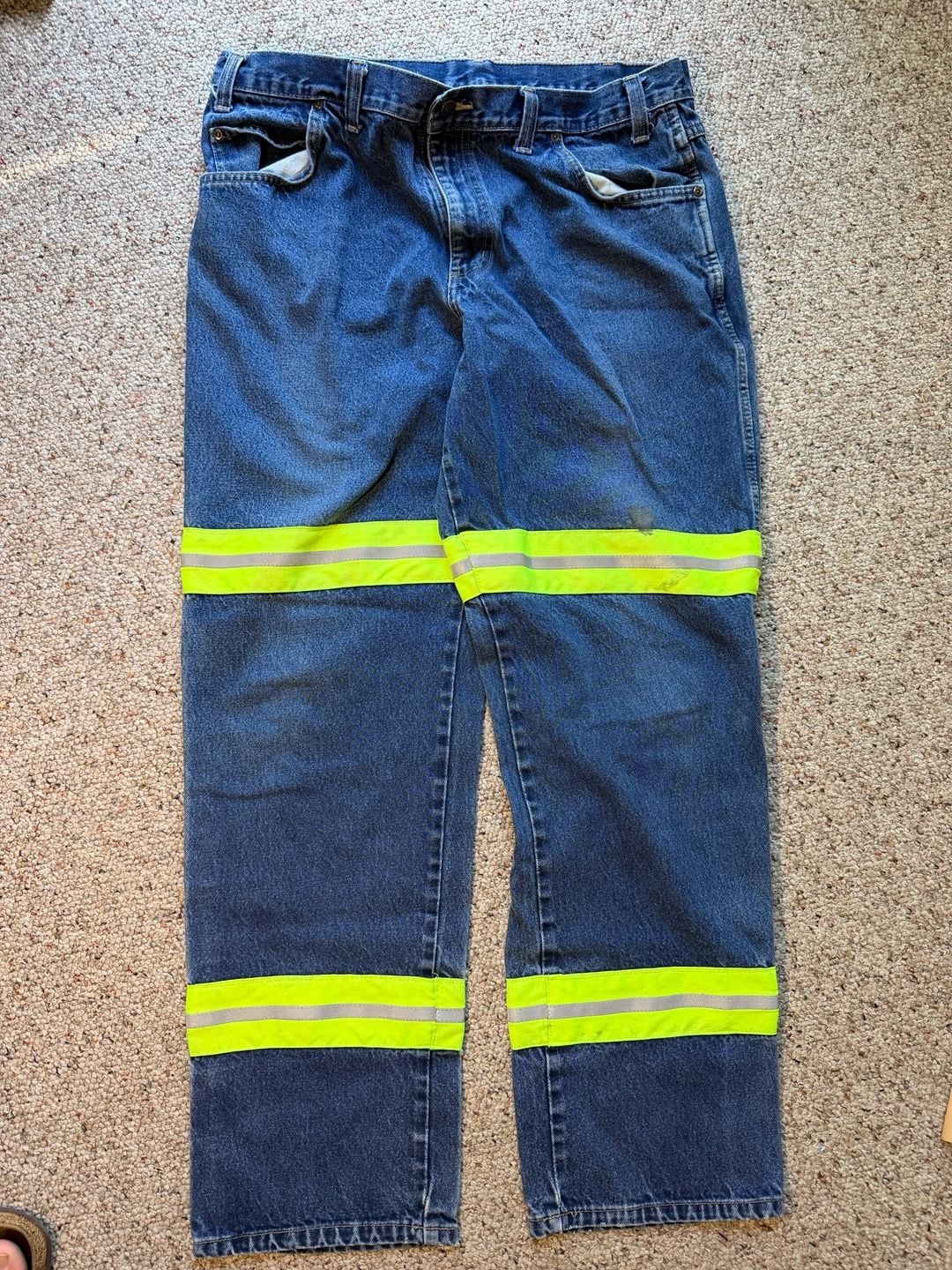 394 Denim High Visibility Reflective Striping Work Jeans 4