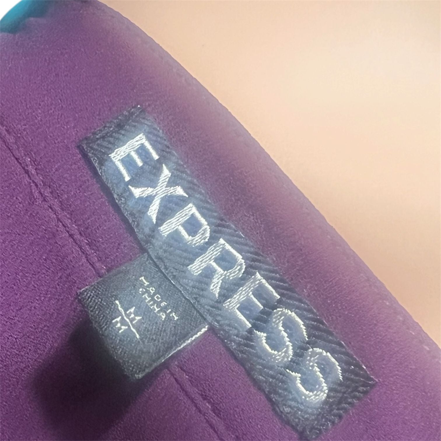 Express Purple Sheer Long Sleeve Portofino Blouse 4