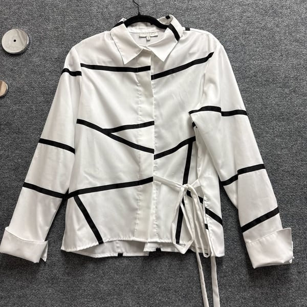 Anatomie Georgette Button Down Shirt with Sash Detail