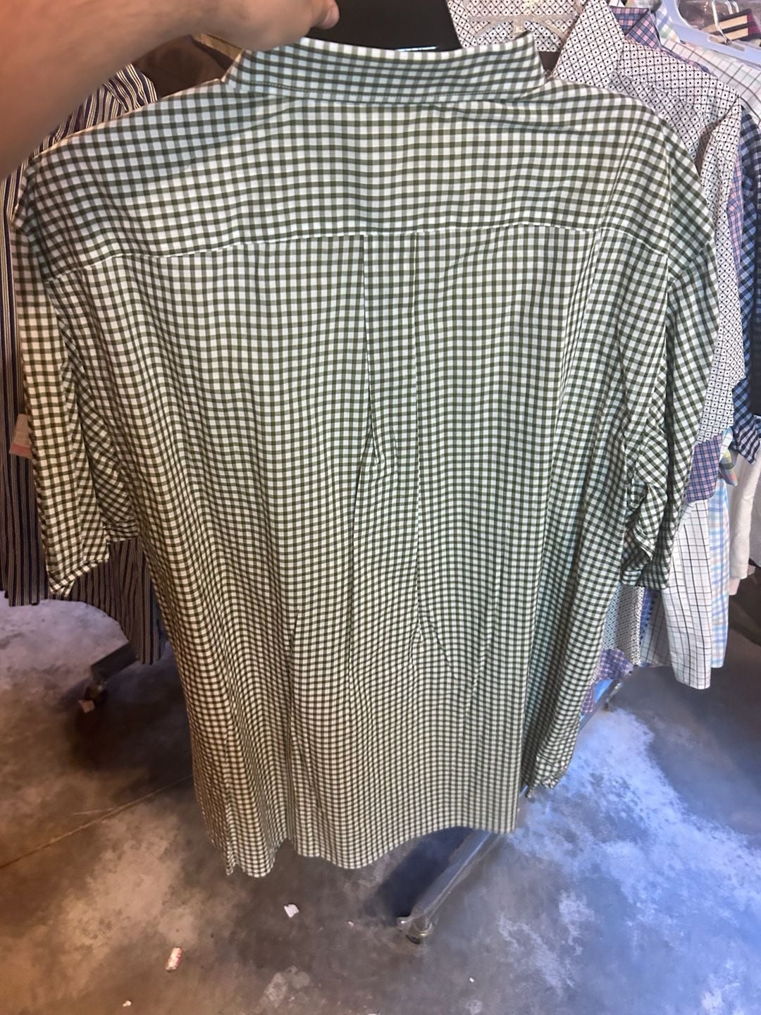 Daniel Cremieux Signature Collection Olive Green Gingham Button Down Short Sleeve Shirt Size XL 5