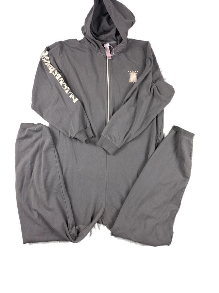 Savage X Fenty Hooded Onesie Charcoal Gray Lounge Jumpsuit 3