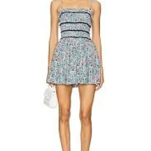 Free People Bali Checked Out Printed Romper in gardenia combo 
