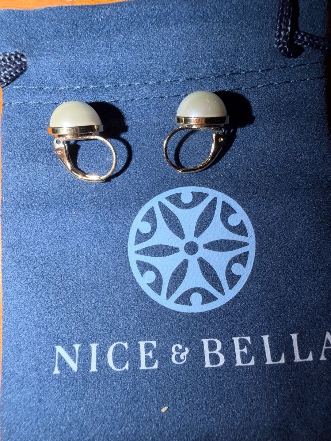 Nice & Bella Gold Tone Pearl Leverback Drop Earrings 3