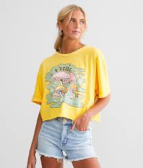 O'Neill Women's Little Wings Mushroom Graphic Boxy Crop T-Shirt 2