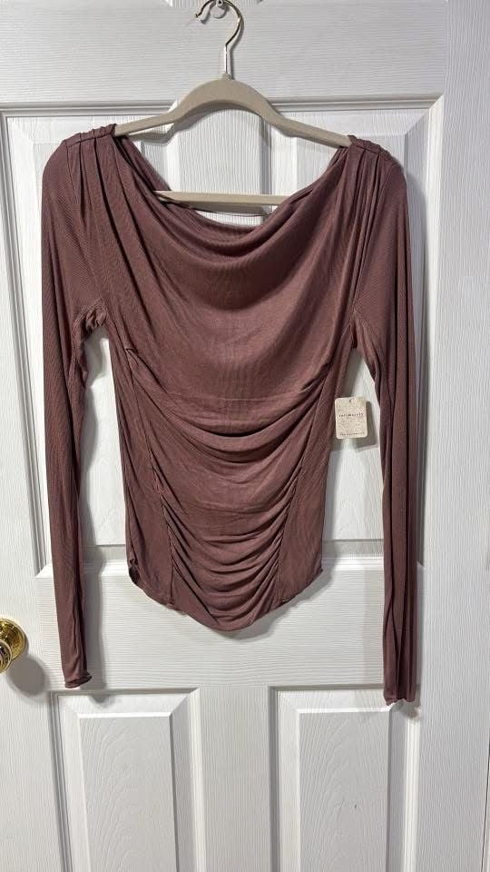 Free People Intimately High Roller Draped Long Sleeve Top 2