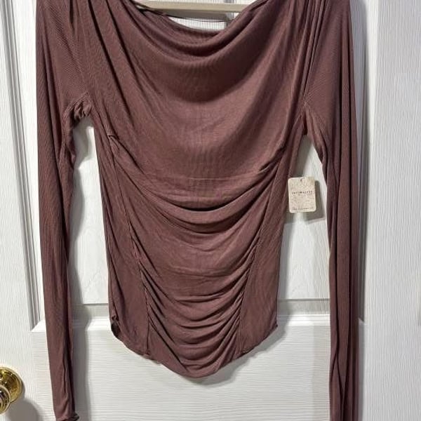 Free People Intimately High Roller Draped Long Sleeve Top