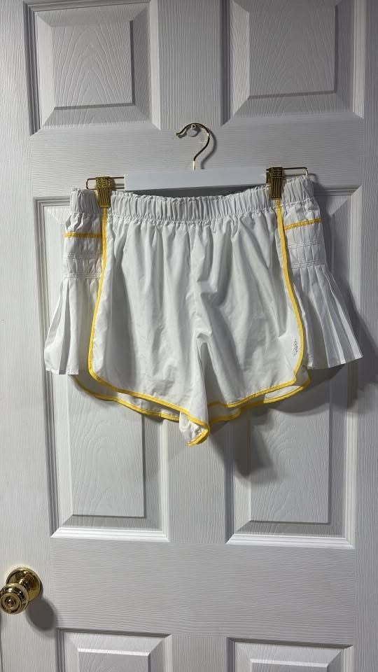 FP Movement Free People White Just To Be Clear Pleated Skort Shorts 3