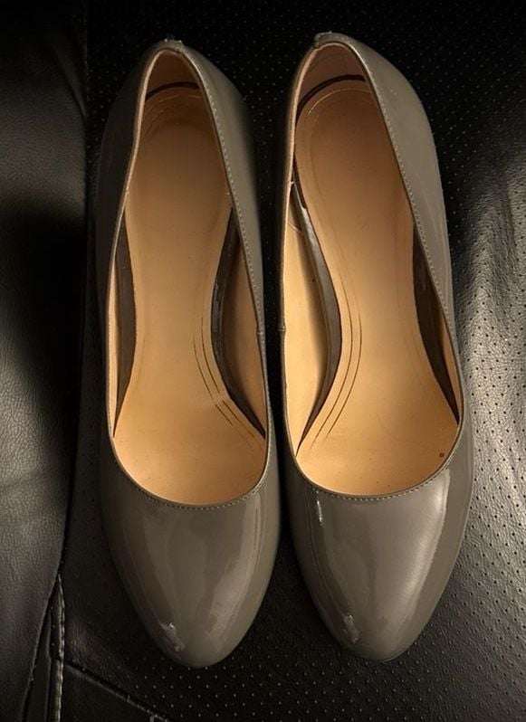 Cole Haan Nike Air Grey Patent Leather Platform Pump Heels 2