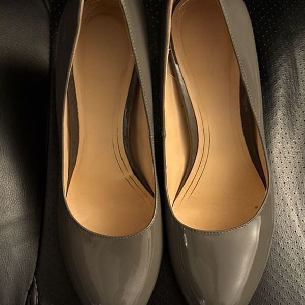 Cole Haan Nike Air Grey Patent Leather Platform Pump Heels