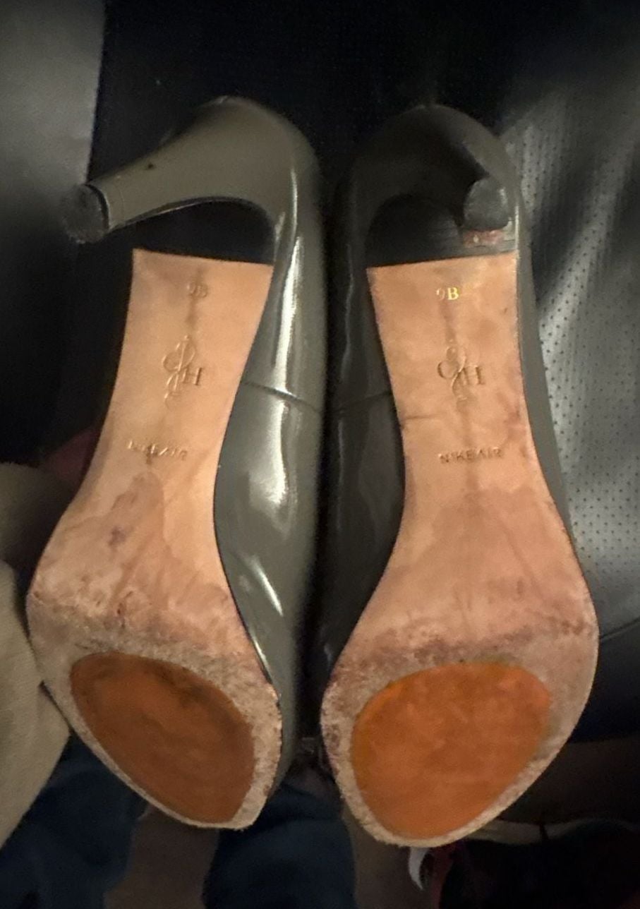 Cole Haan Nike Air Grey Patent Leather Platform Pump Heels 3