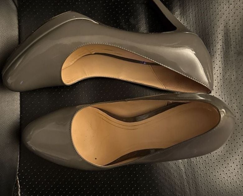 Cole Haan Nike Air Grey Patent Leather Platform Pump Heels 5