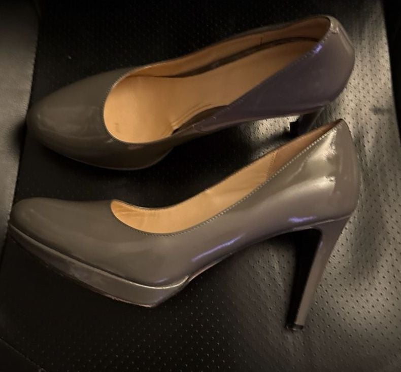 Cole Haan Nike Air Grey Patent Leather Platform Pump Heels 6