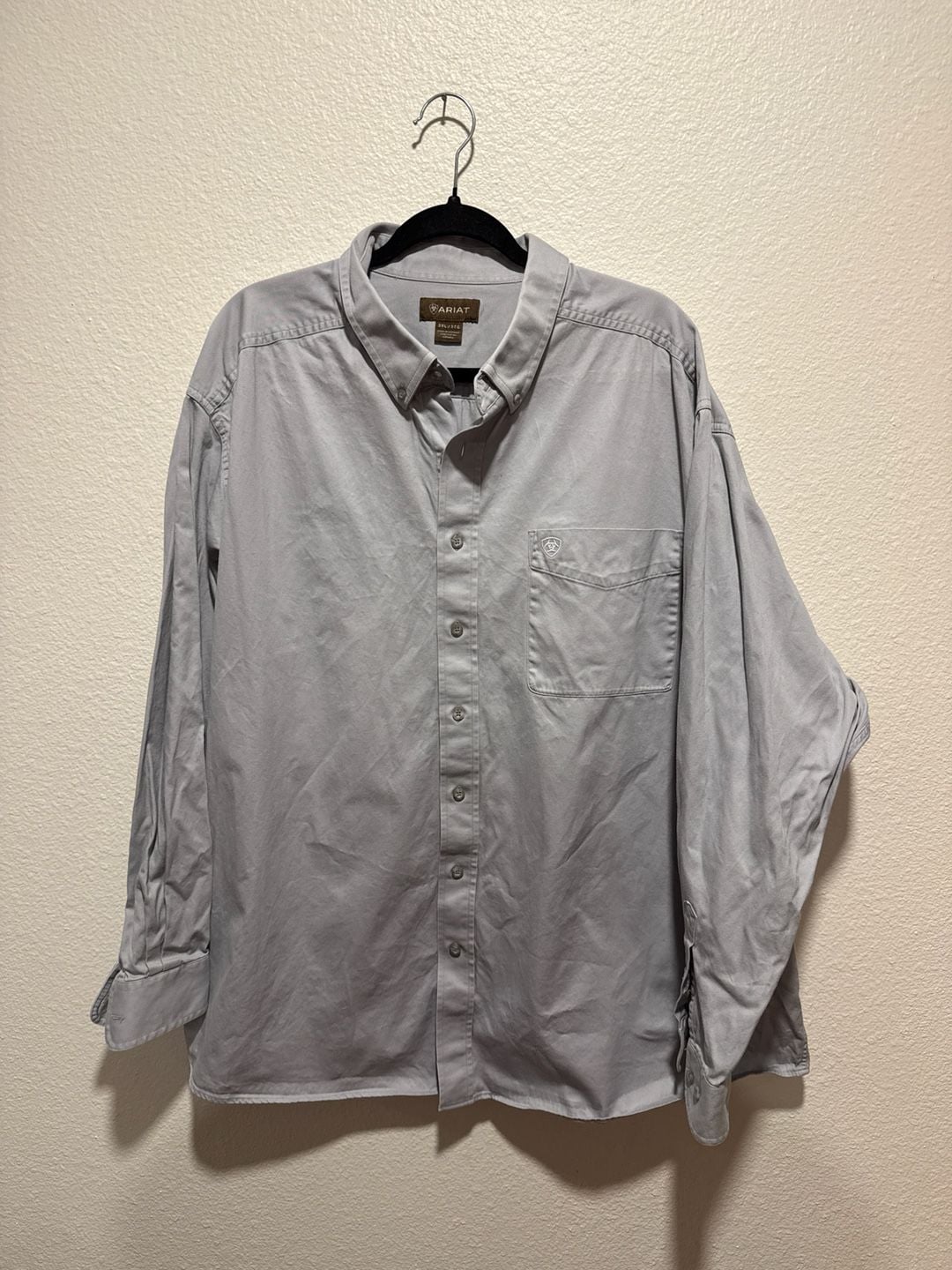 Ariat Men's Classic Fit Solid Twill Long Sleeve Button-Down Shirt 3XL 2