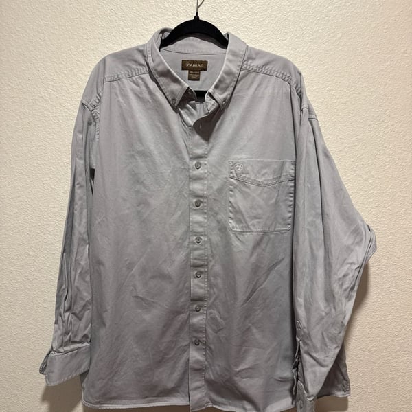 Ariat Men's Classic Fit Solid Twill Long Sleeve Button-Down Shirt 3XL
