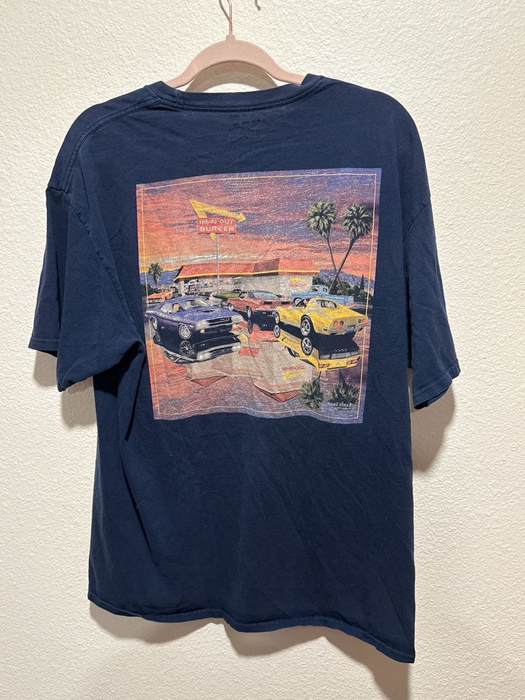 In-N-Out Burger California Graphic T-Shirt Navy Blue Classic Muscle Cars 3
