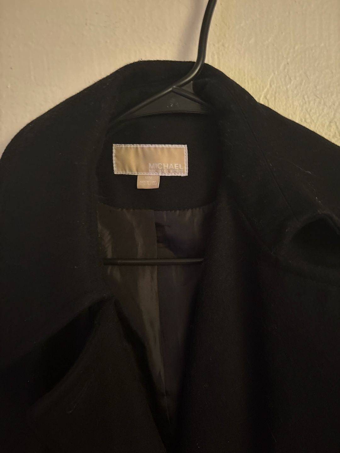 Michael Kors Double Breasted Wool Blend Peacoat in Black 3