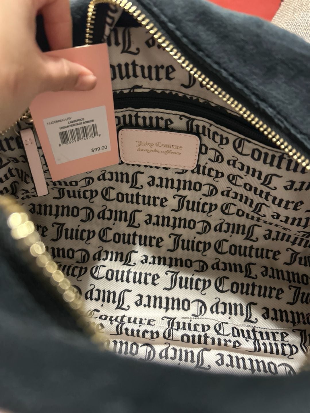 Juicy Couture Urban Heritage Bowler Bag in Liquorice Velour 3