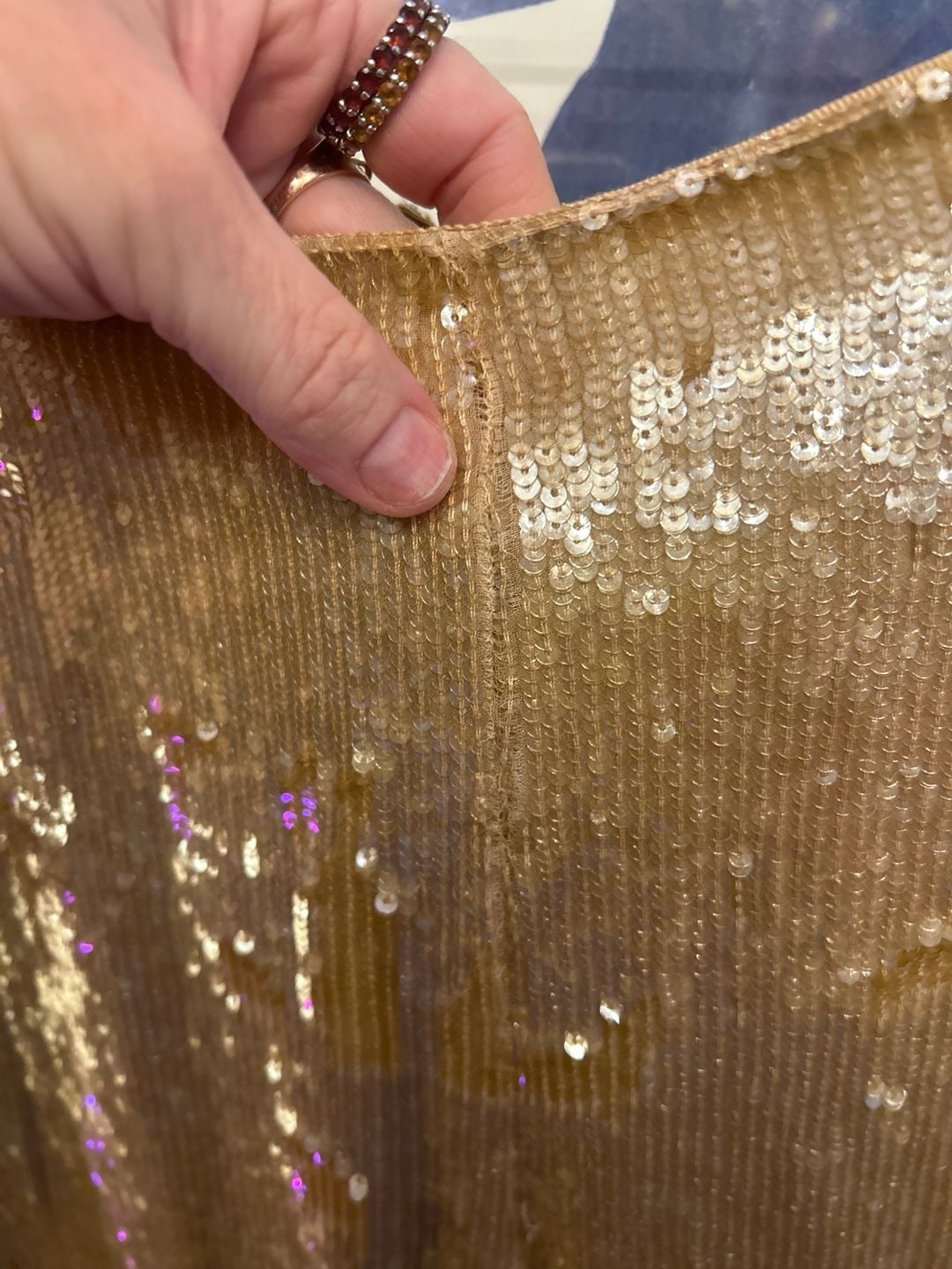 The RealReal Gold Sequin High-Waisted Straight Leg Pants 6