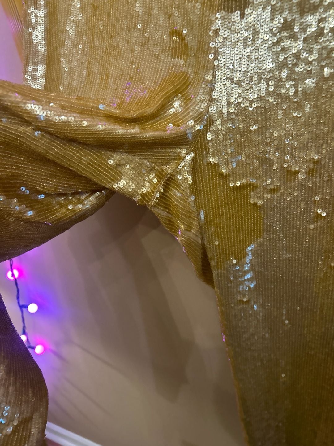 The RealReal Gold Sequin High-Waisted Straight Leg Pants 7