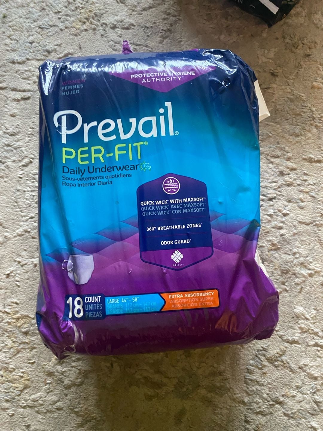 Prevail Per-Fit Women's Daily Protective Underwear Extra Absorbency Large 18 Count 1