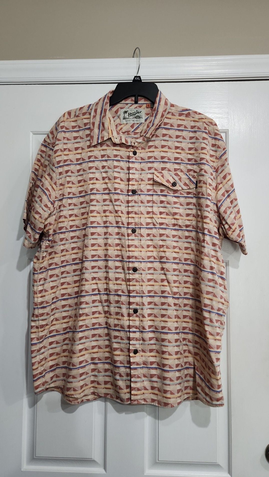 Howler Brothers Mansfield Shirt Short Sleeve Geometric Pattern XL 2