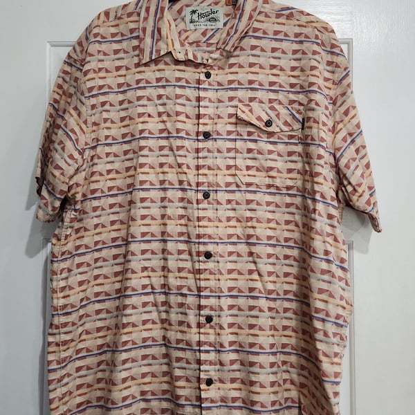 Howler Brothers Mansfield Shirt Short Sleeve Geometric Pattern XL
