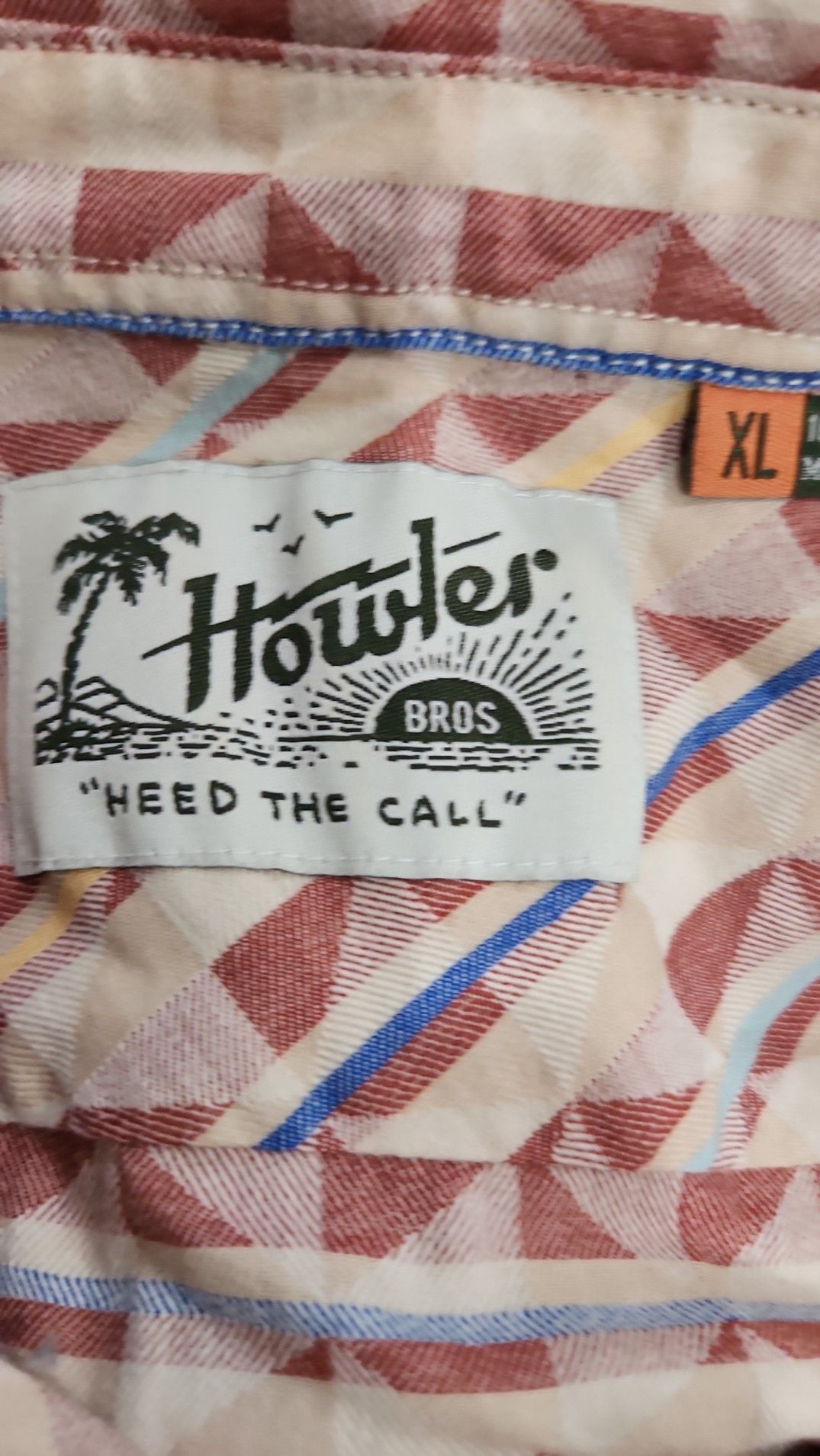 Howler Brothers Mansfield Shirt Short Sleeve Geometric Pattern XL 5