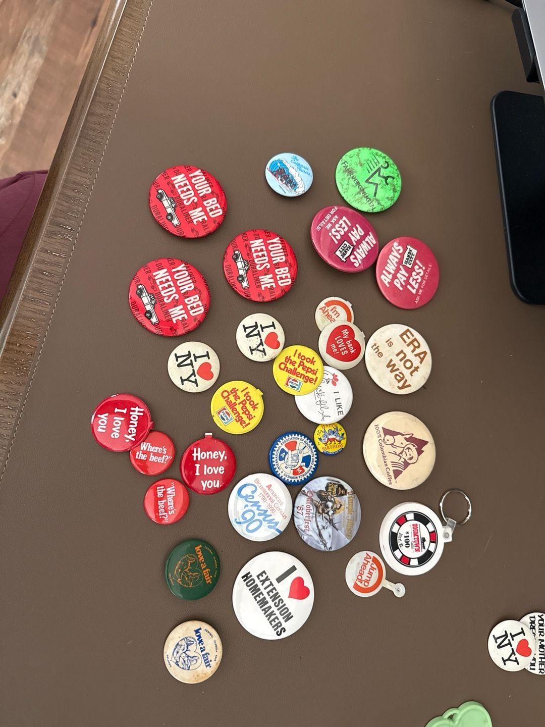 Vintage Pinback Button Lot - I Love NY, Pepsi Challenge, Chick-fil-A, Advertising Pins 2