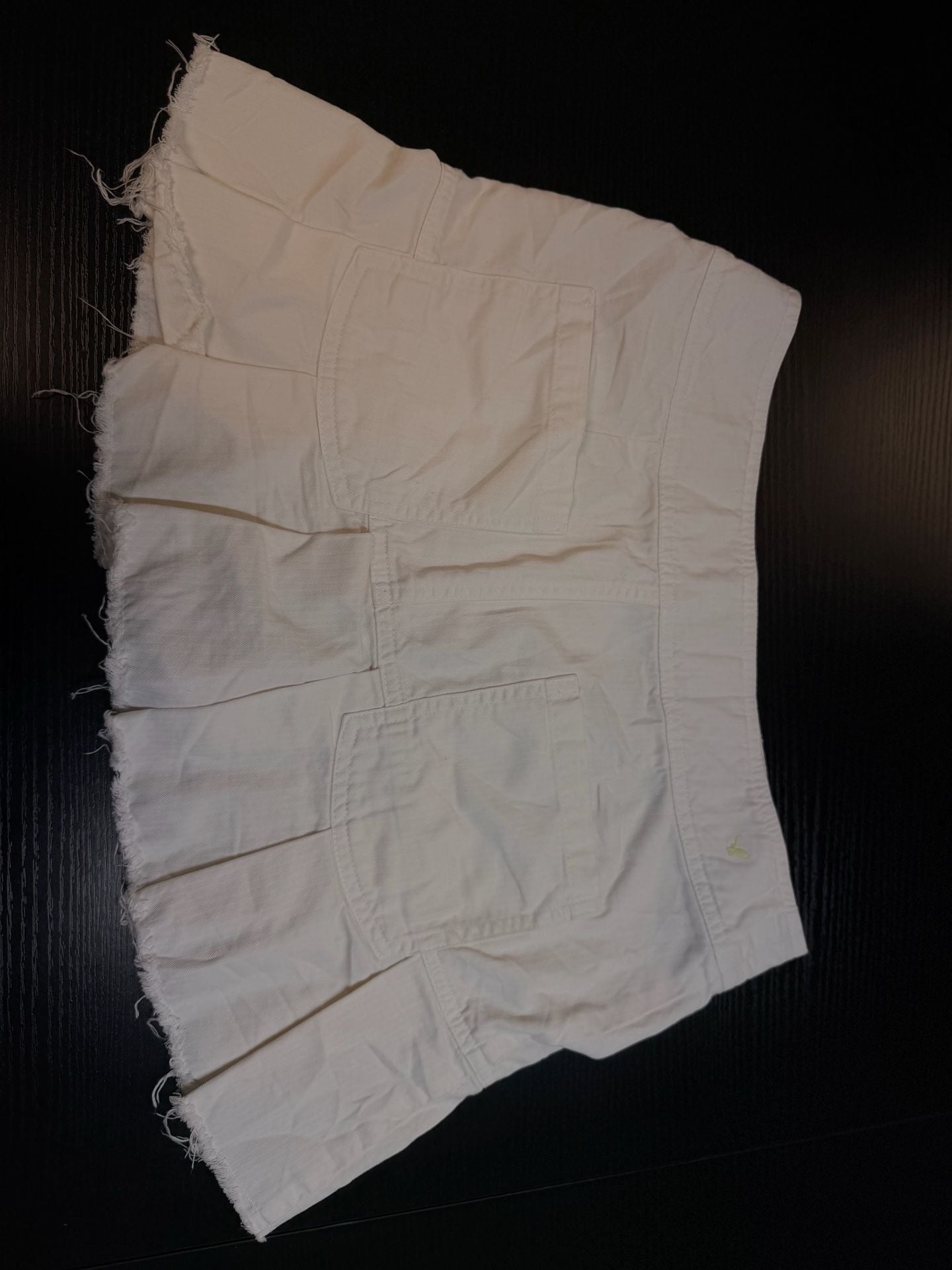 American Eagle Outfitters White Denim Pleated Mini Skirt with Raw Hem 4
