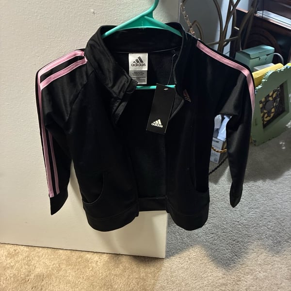 adidas Girls' Essential Triple Stripe Full-Zip Track Jacket