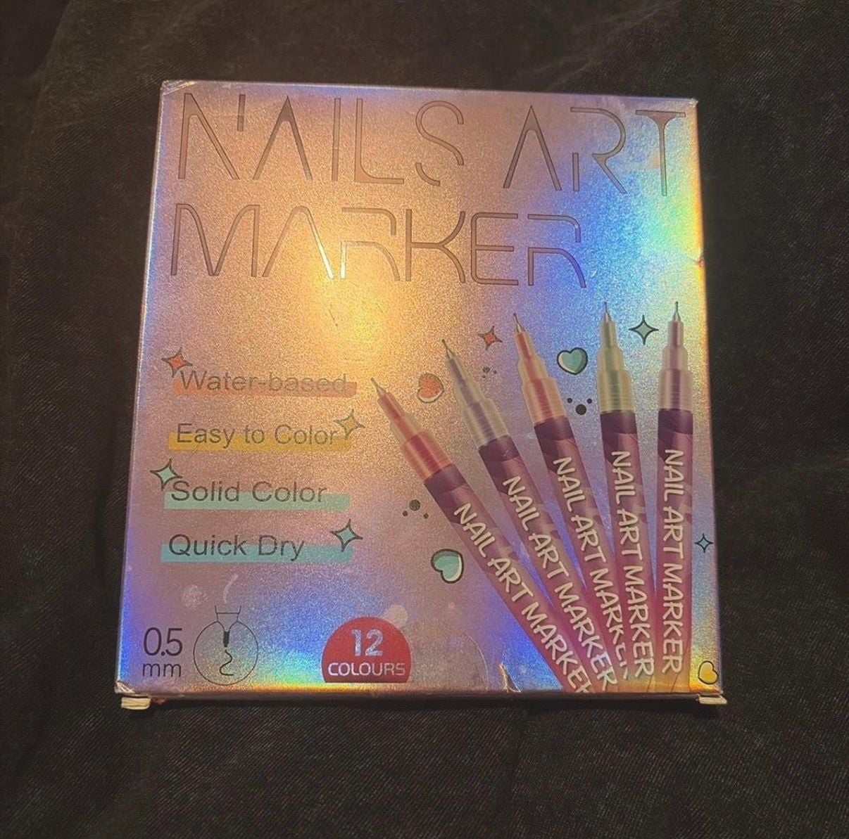 Nails Art Marker 12-Piece Water-Based Quick Dry Nail Pen Set 0.5mm Tip 1