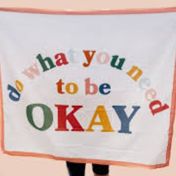 Be Okay Tapestry Blanket Wall Hanging,New with out tags,Pink/Pastel