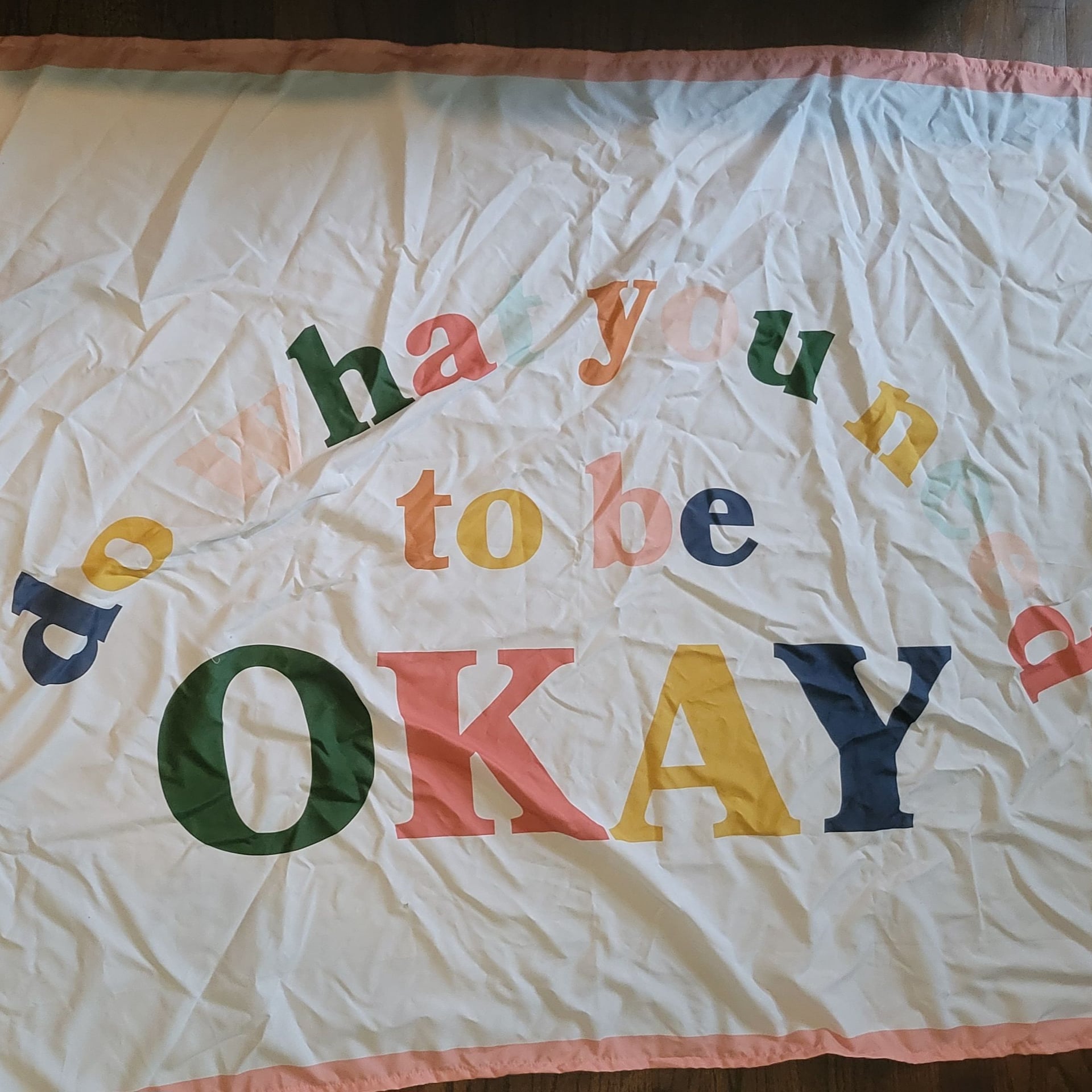 Be Okay Tapestry Blanket Wall Hanging,New with out tags,Pink/Pastel 2