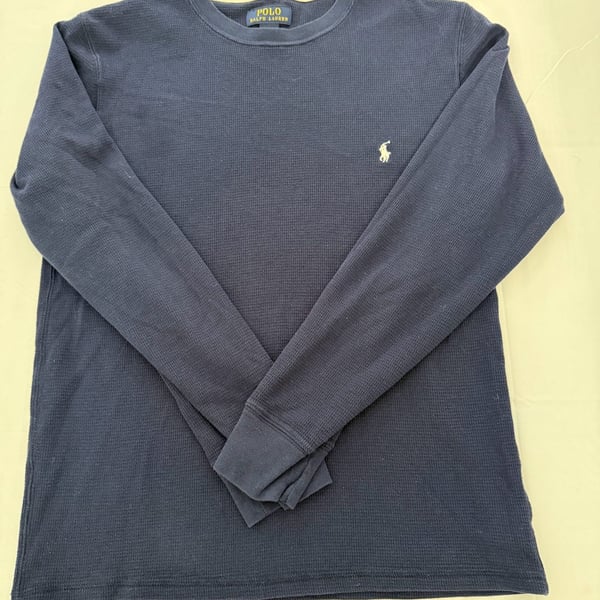 Polo Ralph Lauren Men's Waffle Knit Thermal PJ Set Navy Blue Medium