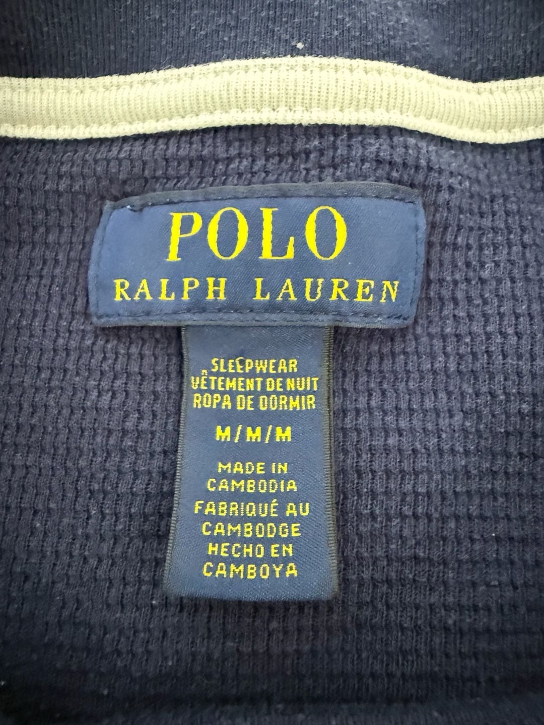 Polo Ralph Lauren Men's Waffle Knit Thermal PJ Set Navy Blue Medium 3