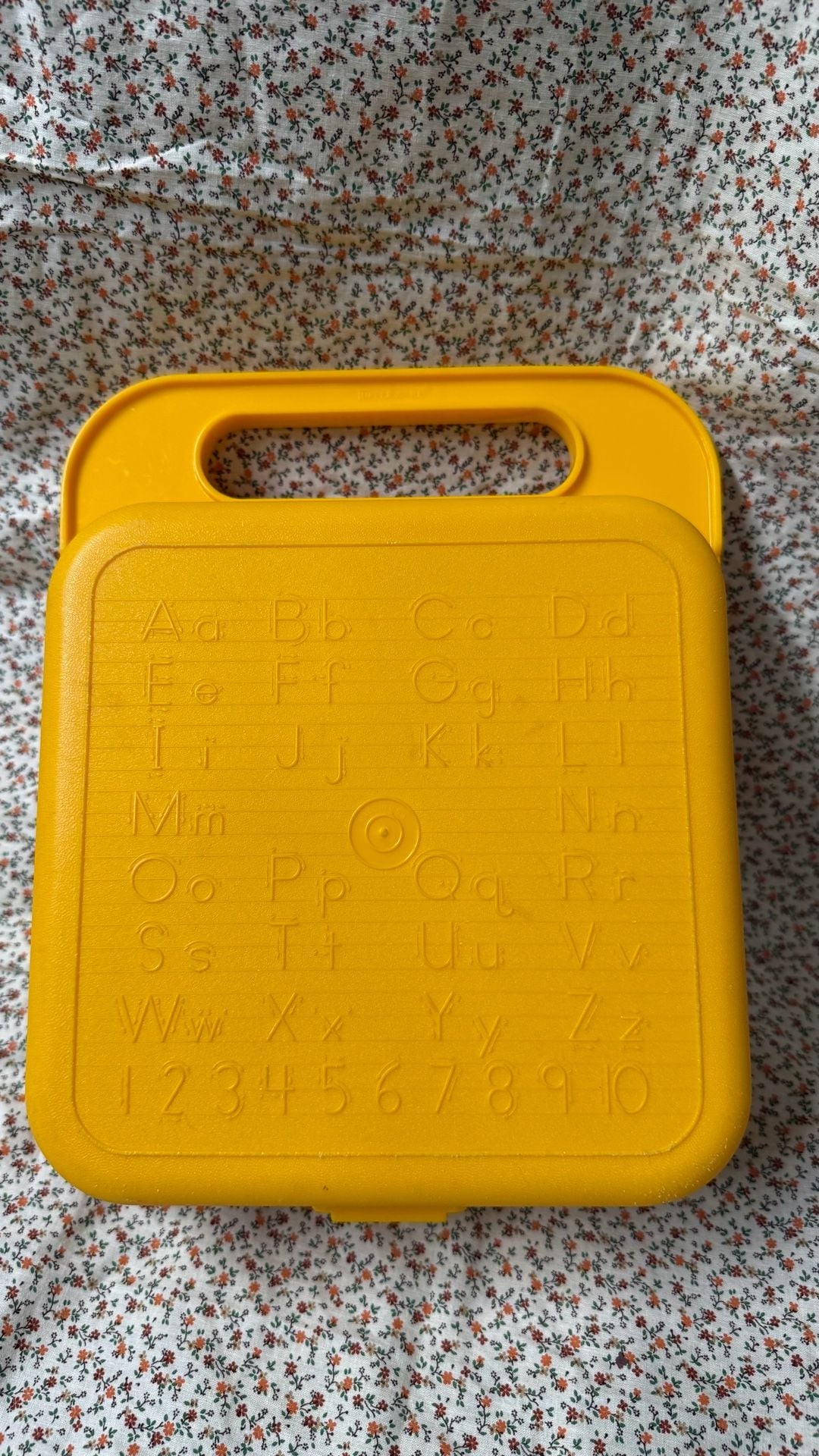 Tupperware Alphabet Vintage Yellow Carrying Case 1