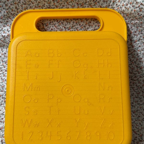Tupperware Alphabet Vintage Yellow Carrying Case