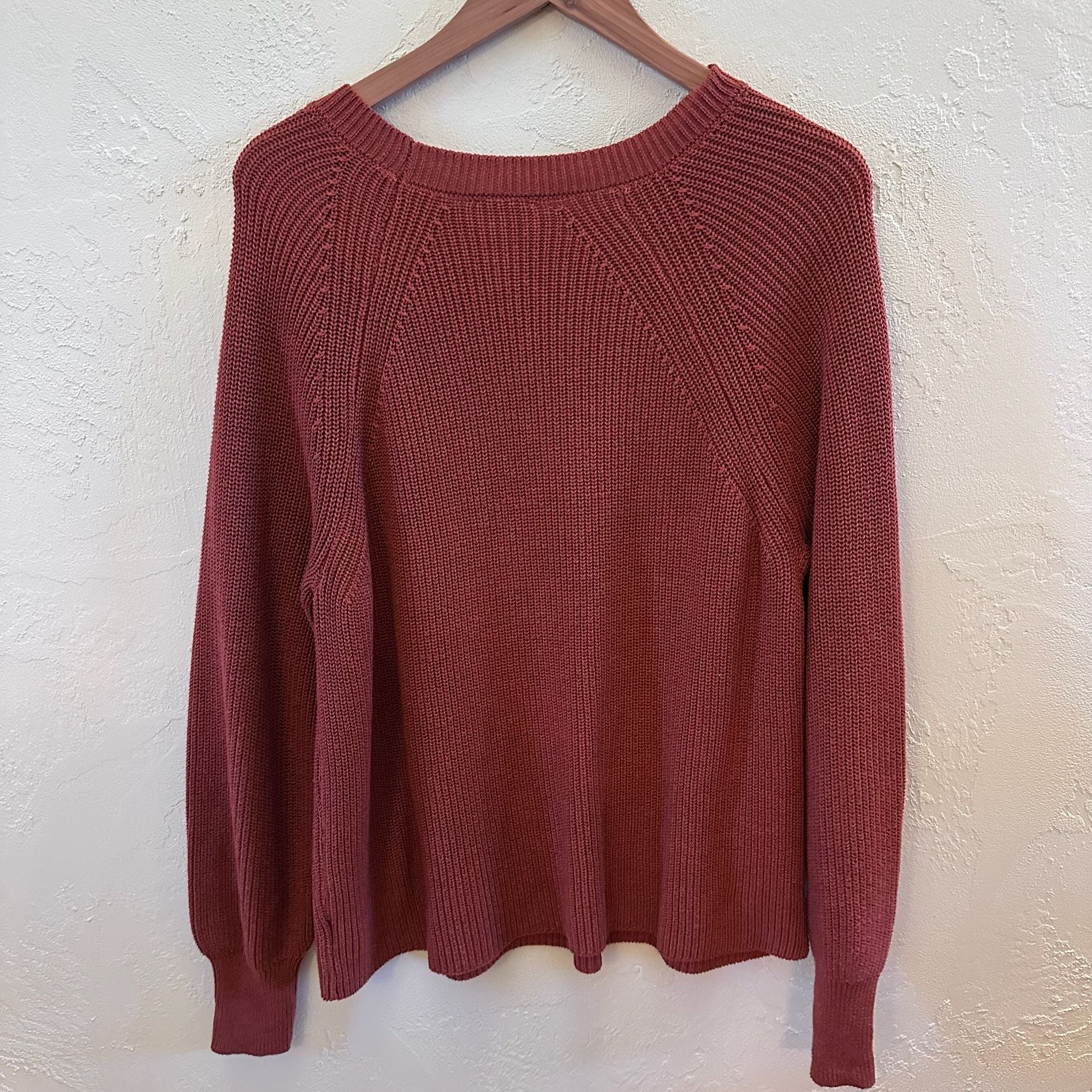 Jessica Simpson Rust Red Raglan Shaker Stitch Sweater XXL 3