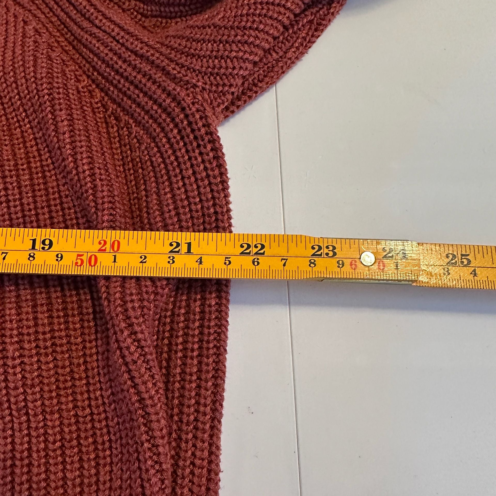 Jessica Simpson Rust Red Raglan Shaker Stitch Sweater XXL 7