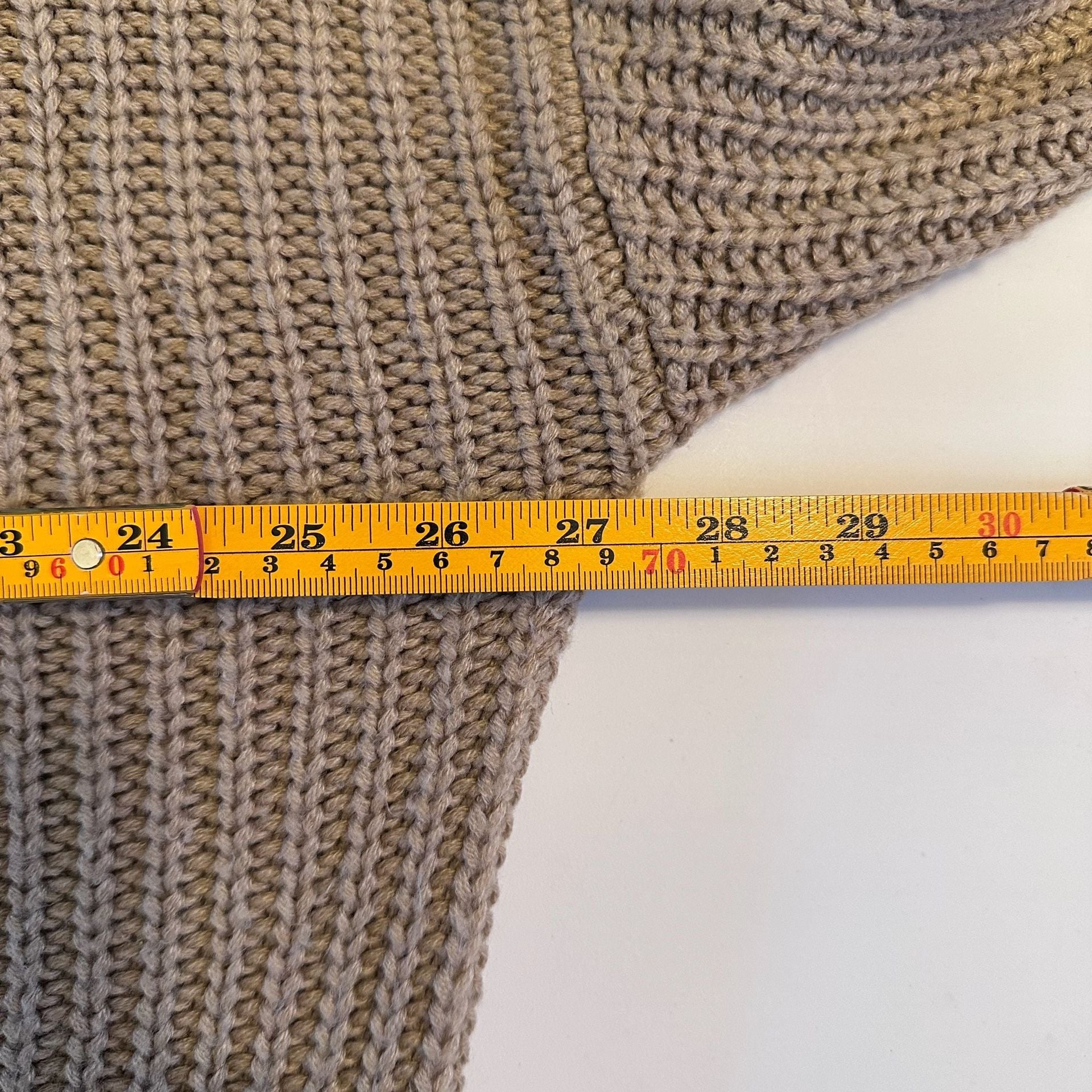 The Post Tan Ribbed Pointelle Knit Oversized Sweater 7